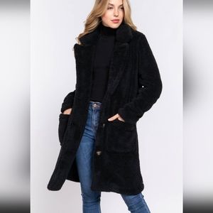 Long Black Sherpa Coat (LAST ONE)